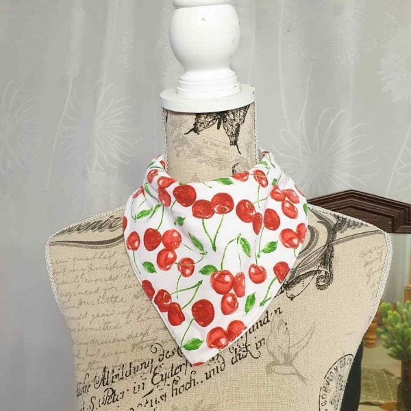 Cherries on Cream Child Size Bandana Bib Made in Australia
