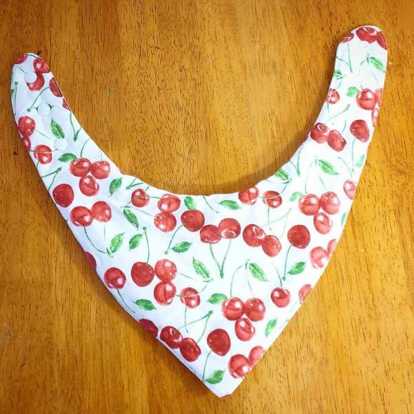 Cherries on Cream Child Size Bandana Bib Made in Australia - Image 4