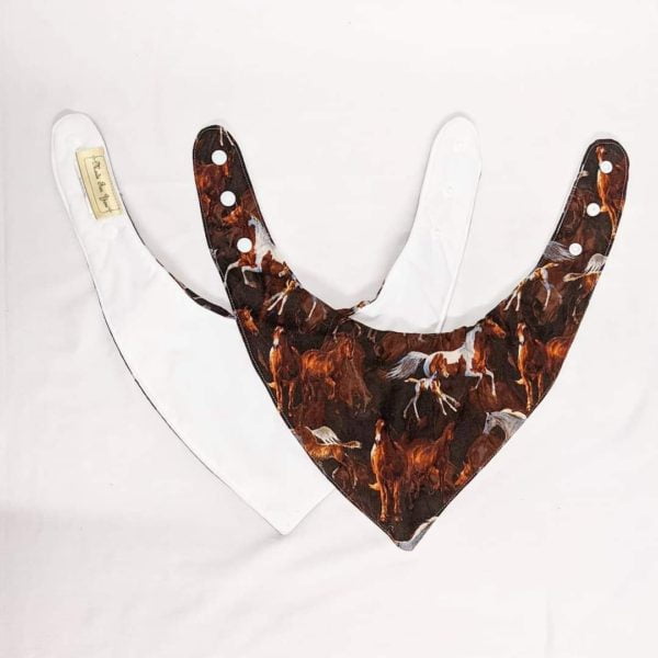 Horses Print Cotton Special Needs Child Size Bandana Bib Australian Made - Image 4