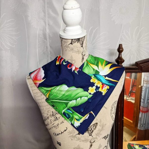 Adult Tropical Print Scarf Bib - One size fits most - Made in Australia