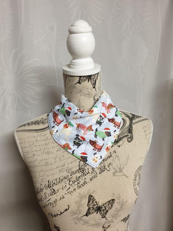 Lightweight Christmas Doggies Child Size Special Needs Bandana Bib Made in Australia