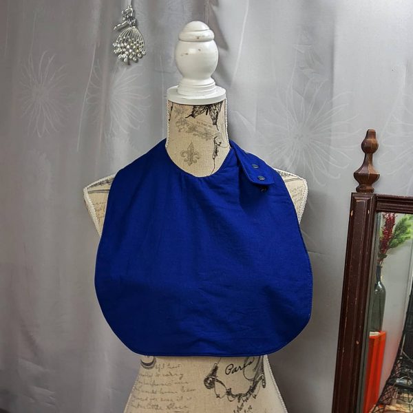 Junior Navy Multi Size Special Needs Side Fastening Bib Made in Australia