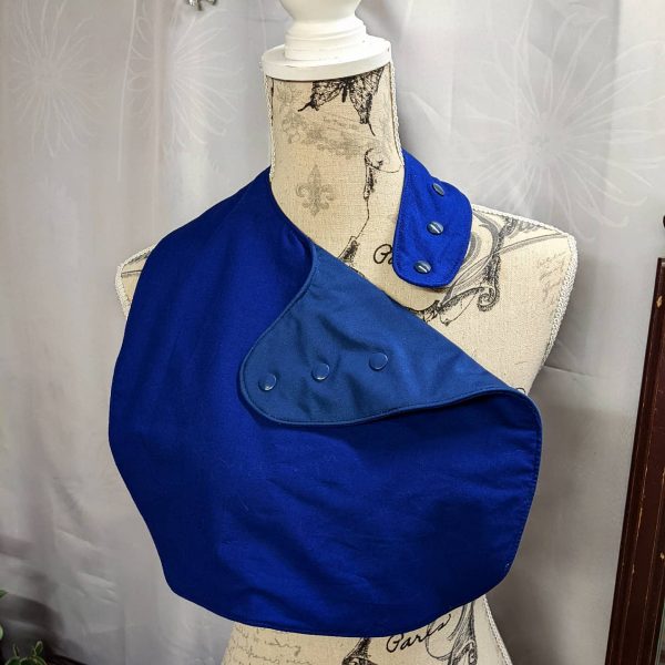 Junior Navy Multi Size Special Needs Side Fastening Bib Made in Australia - Image 5
