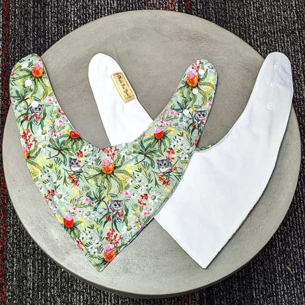 Lightweight Baby Possum Print Child Size Bandana Bib Made in Australia - Image 5