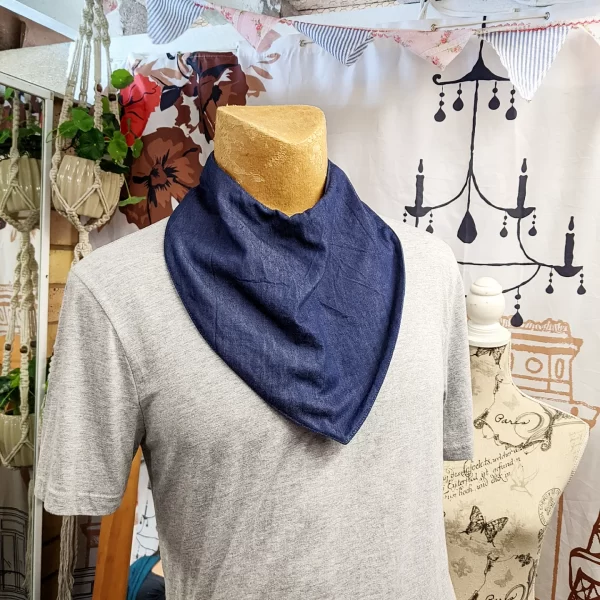 Blue Denim Adult Size Bandana Bib Made in Australia