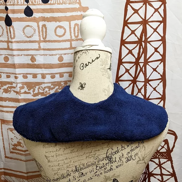 Navy Blue Adult Thick Cotton Towelling Scarf Bib - One size fits most - Made in Australia - Image 3