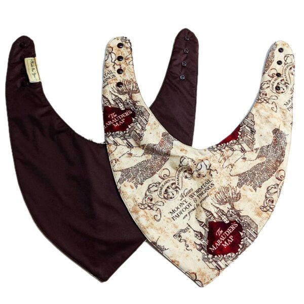 Marauder's Map Print Adult Size Special Needs Bandana Bib Made in Australia - Image 4
