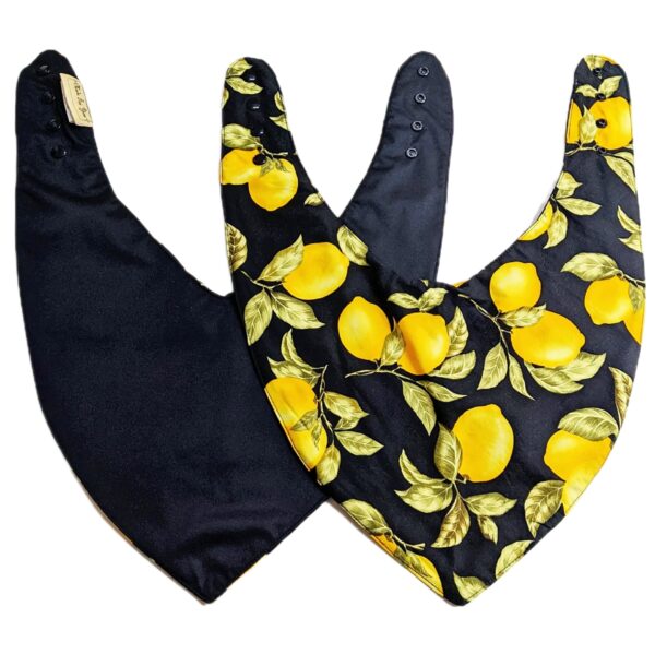 Lemons Print Adult Size Special Needs Bandana Bib Made in Australia - Image 4