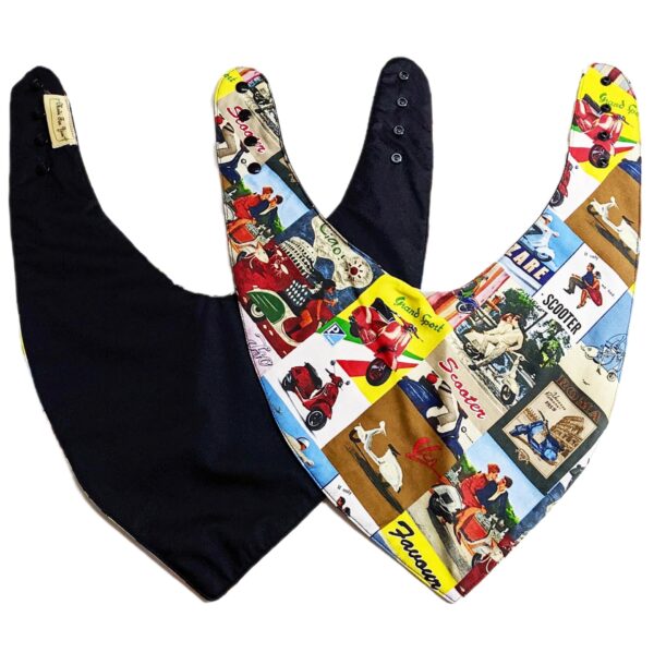 Vintage Scooter Print Adult Size Special Needs Bandana Bib Made in Australia - Image 5