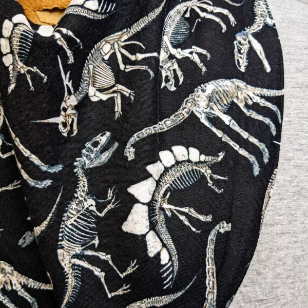 Dinosaur Bones Print Adult Size Special Needs Bandana Bib Made in Australia - Image 4