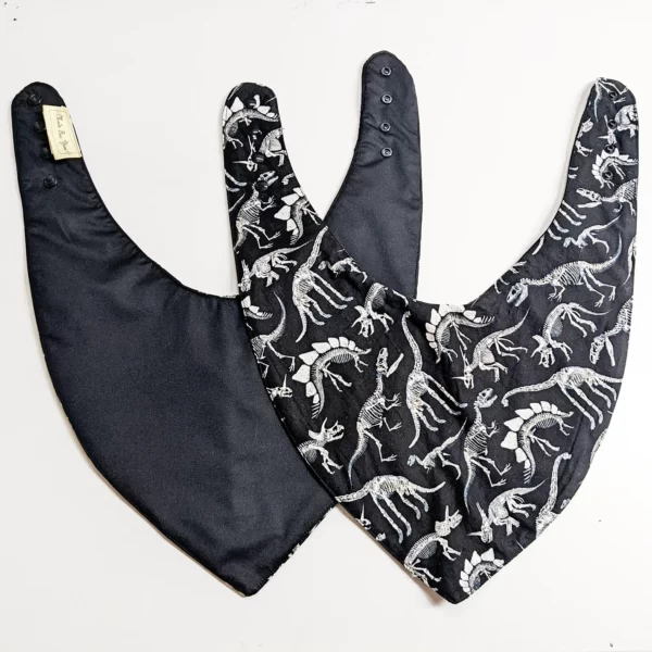 Dinosaur Bones Print Adult Size Special Needs Bandana Bib Made in Australia - Image 5