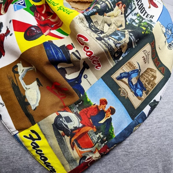 Vintage Scooter Print Adult Size Special Needs Bandana Bib Made in Australia - Image 4
