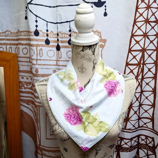 Paris Floral Print Adult Size Special Needs Bandana Bib Made in Australia