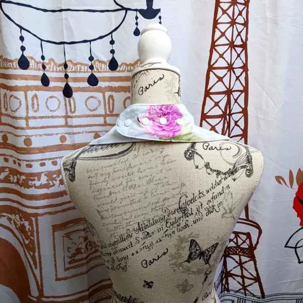 Paris Floral Print Adult Size Special Needs Bandana Bib Made in Australia - Image 3