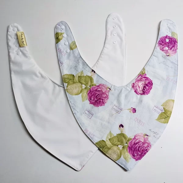 Paris Floral Print Adult Size Special Needs Bandana Bib Made in Australia - Image 4