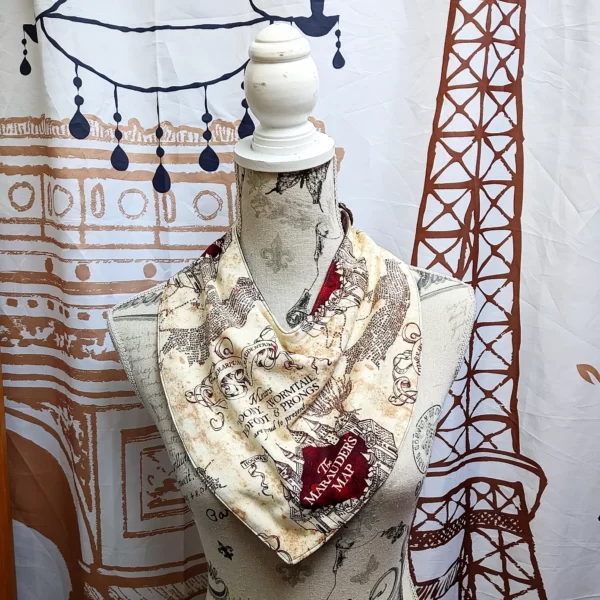 Marauder's Map Print Adult Size Special Needs Bandana Bib Made in Australia