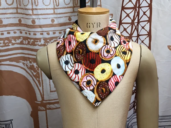 Donut Print Child Size Bandana Bib Made in Australia