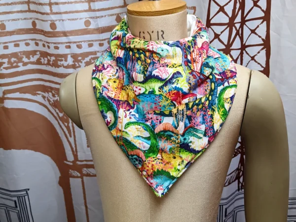 Girl Dinosaur Print Child Size Bandana Bib Made in Australia